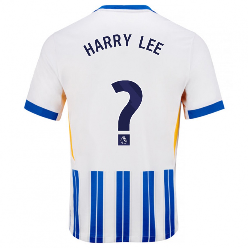 Niño Camiseta Harry Lee #0 Blanco Azul Rayas 1ª Equipación 2024/25 La Camisa Chile