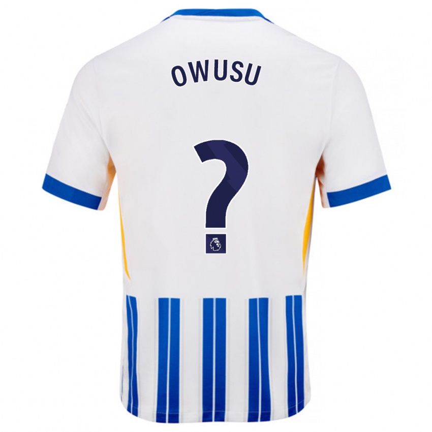 Niño Camiseta Yussif Owusu #0 Blanco Azul Rayas 1ª Equipación 2024/25 La Camisa Chile