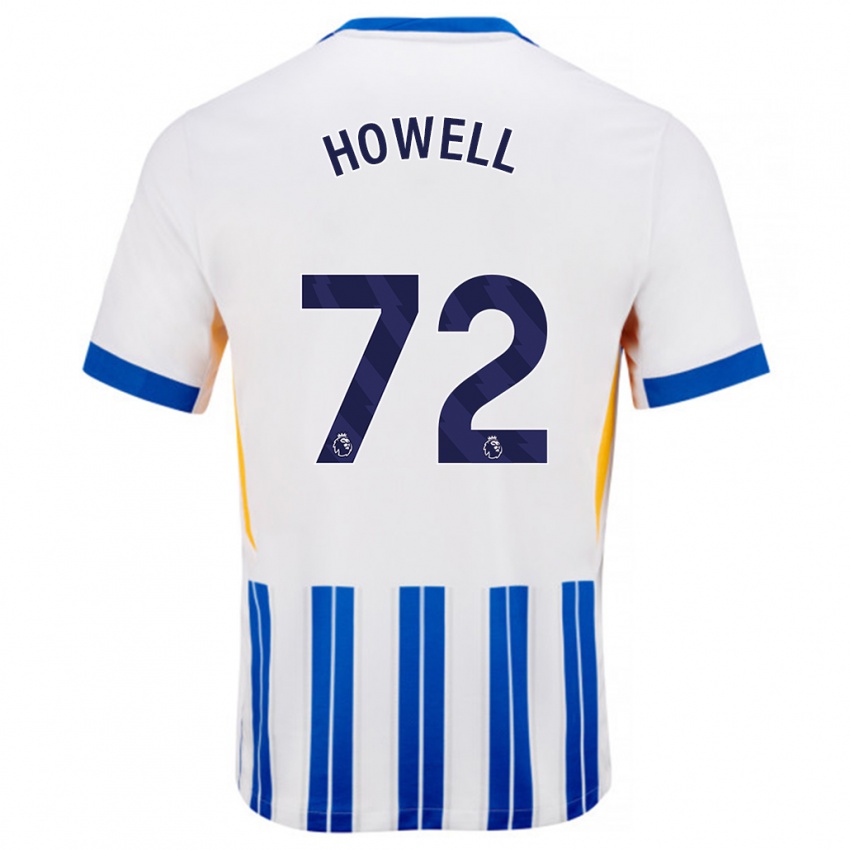 Niño Camiseta Harry Howell #72 Blanco Azul Rayas 1ª Equipación 2024/25 La Camisa Chile