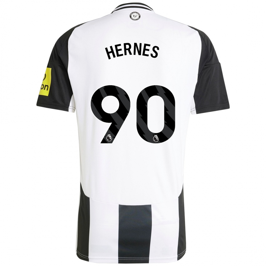 Niño Camiseta Travis Hernes #90 Blanco Negro 1ª Equipación 2024/25 La Camisa Chile