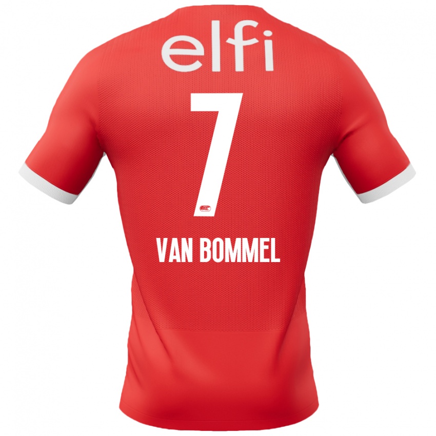 Niño Camiseta Ruben Van Bommel #7 Rojo Blanco 1ª Equipación 2024/25 La Camisa Chile