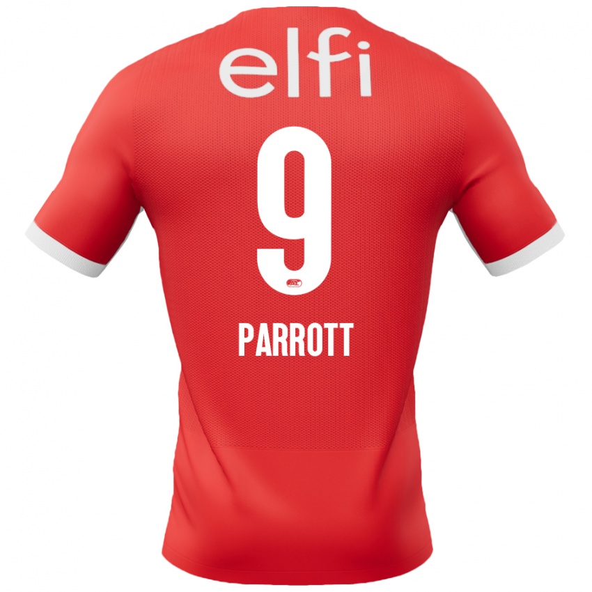 Niño Camiseta Troy Parrott #9 Rojo Blanco 1ª Equipación 2024/25 La Camisa Chile