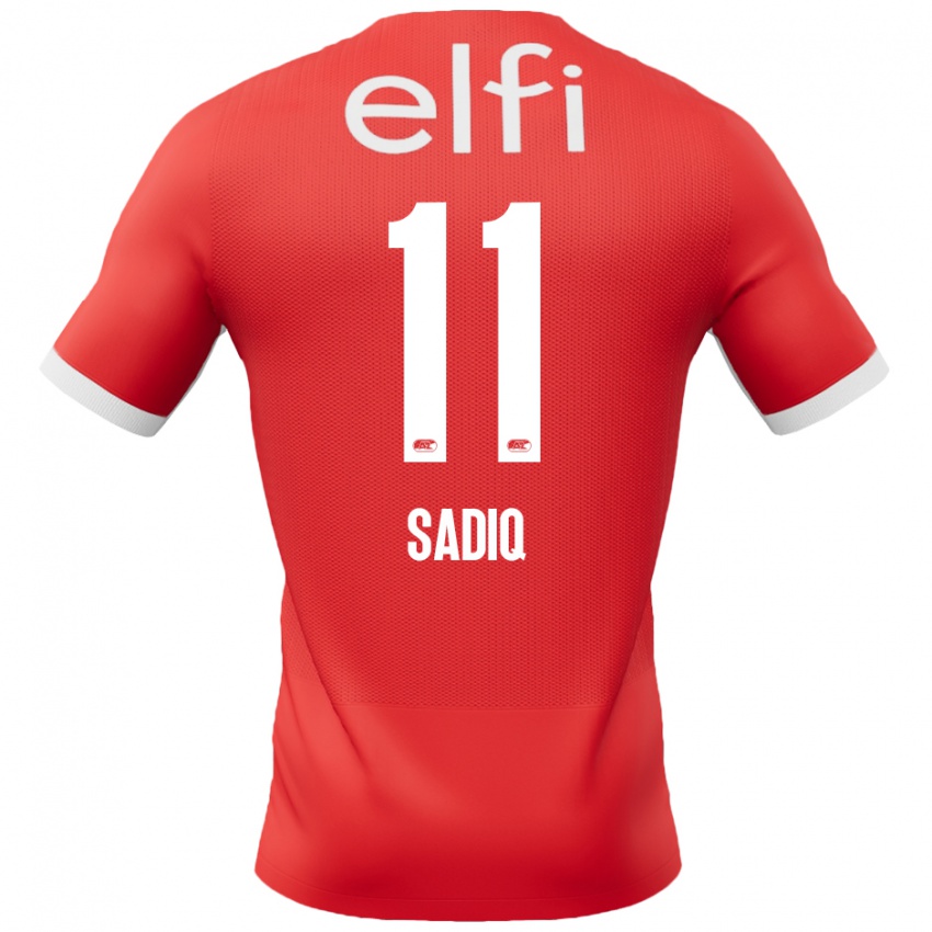 Niño Camiseta Ibrahim Sadiq #11 Rojo Blanco 1ª Equipación 2024/25 La Camisa Chile