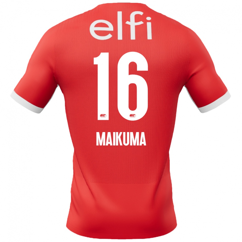 Niño Camiseta Seiya Maikuma #16 Rojo Blanco 1ª Equipación 2024/25 La Camisa Chile