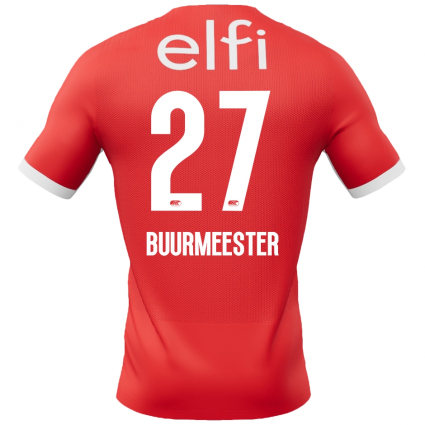 Niño Camiseta Zico Buurmeester #27 Rojo Blanco 1ª Equipación 2024/25 La Camisa Chile