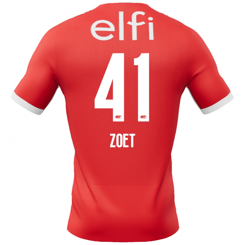 Niño Camiseta Jeroen Zoet #41 Rojo Blanco 1ª Equipación 2024/25 La Camisa Chile