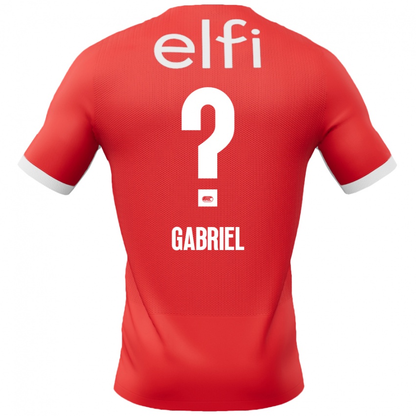 Niño Camiseta Gabriel Jongens #0 Rojo Blanco 1ª Equipación 2024/25 La Camisa Chile