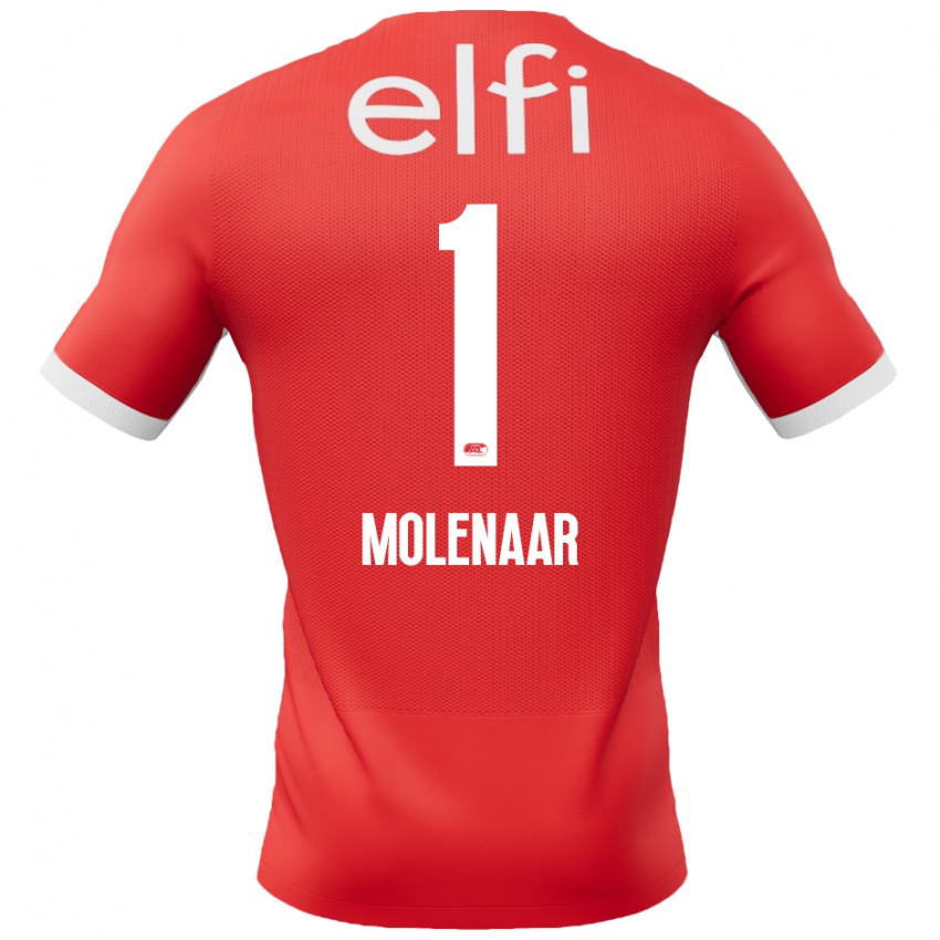 Niño Camiseta Finn Molenaar #1 Rojo Blanco 1ª Equipación 2024/25 La Camisa Chile