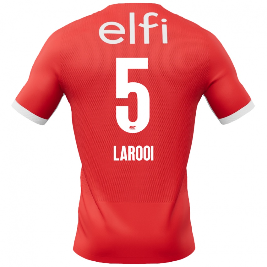 Niño Camiseta Finn Larooi #5 Rojo Blanco 1ª Equipación 2024/25 La Camisa Chile