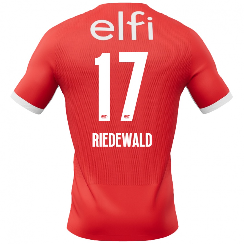 Niño Camiseta Kenzo Riedewald #17 Rojo Blanco 1ª Equipación 2024/25 La Camisa Chile