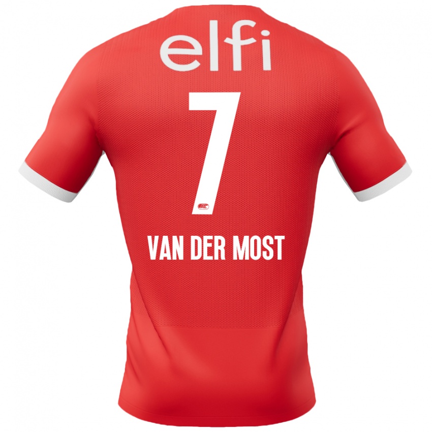 Niño Camiseta Veerle Van Der Most #7 Rojo Blanco 1ª Equipación 2024/25 La Camisa Chile