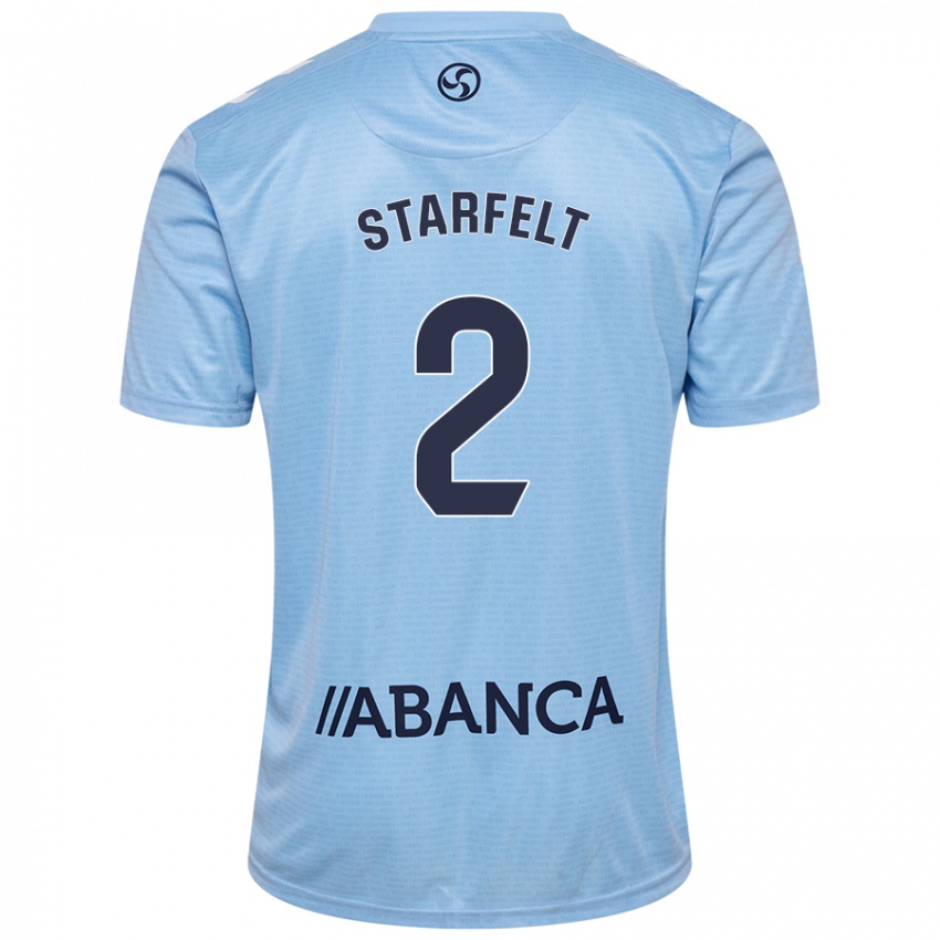 Niño Camiseta Carl Starfelt #2 Azul Cielo 1ª Equipación 2024/25 La Camisa Chile