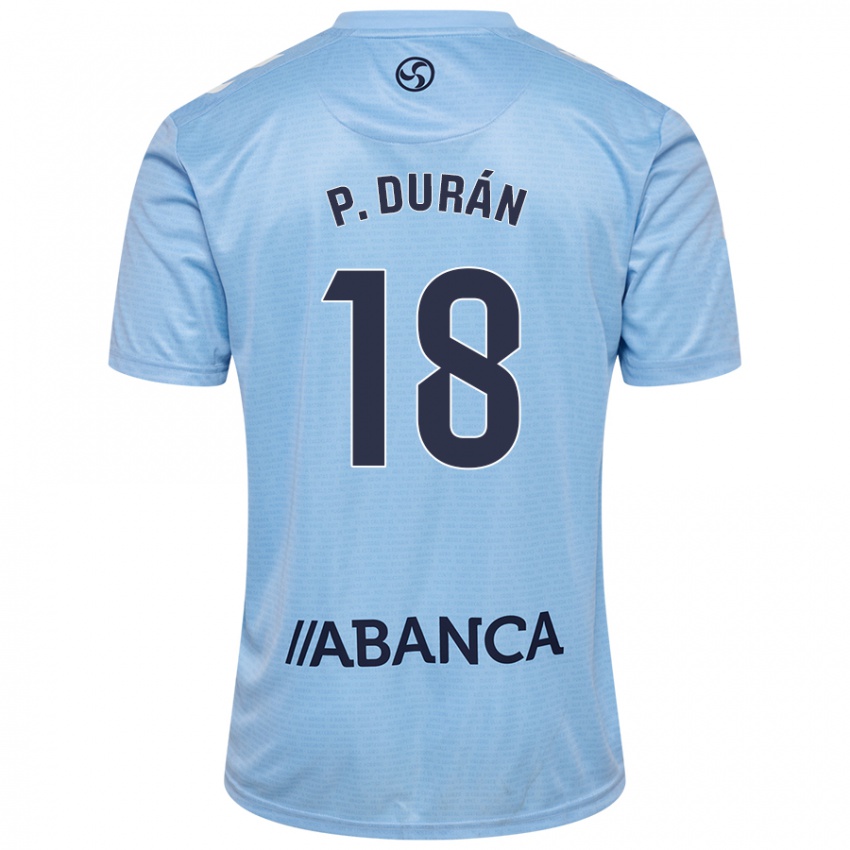 Niño Camiseta Pablo Durán #18 Azul Cielo 1ª Equipación 2024/25 La Camisa Chile