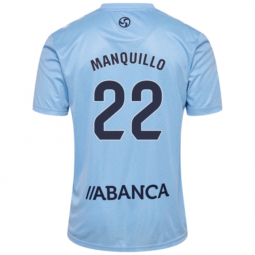 Niño Camiseta Javier Manquillo #22 Azul Cielo 1ª Equipación 2024/25 La Camisa Chile