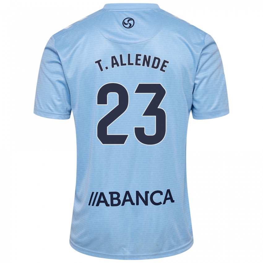 Niño Camiseta Tadeo Allende #23 Azul Cielo 1ª Equipación 2024/25 La Camisa Chile