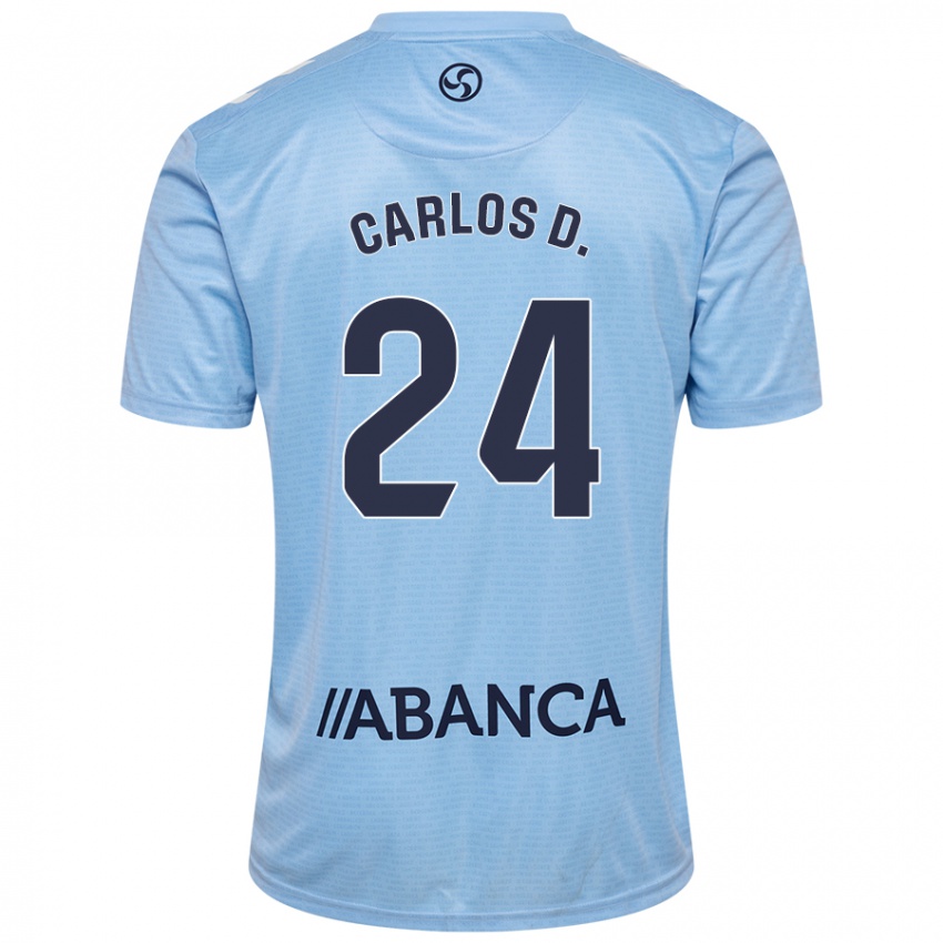 Niño Camiseta Carlos Domínguez #24 Azul Cielo 1ª Equipación 2024/25 La Camisa Chile