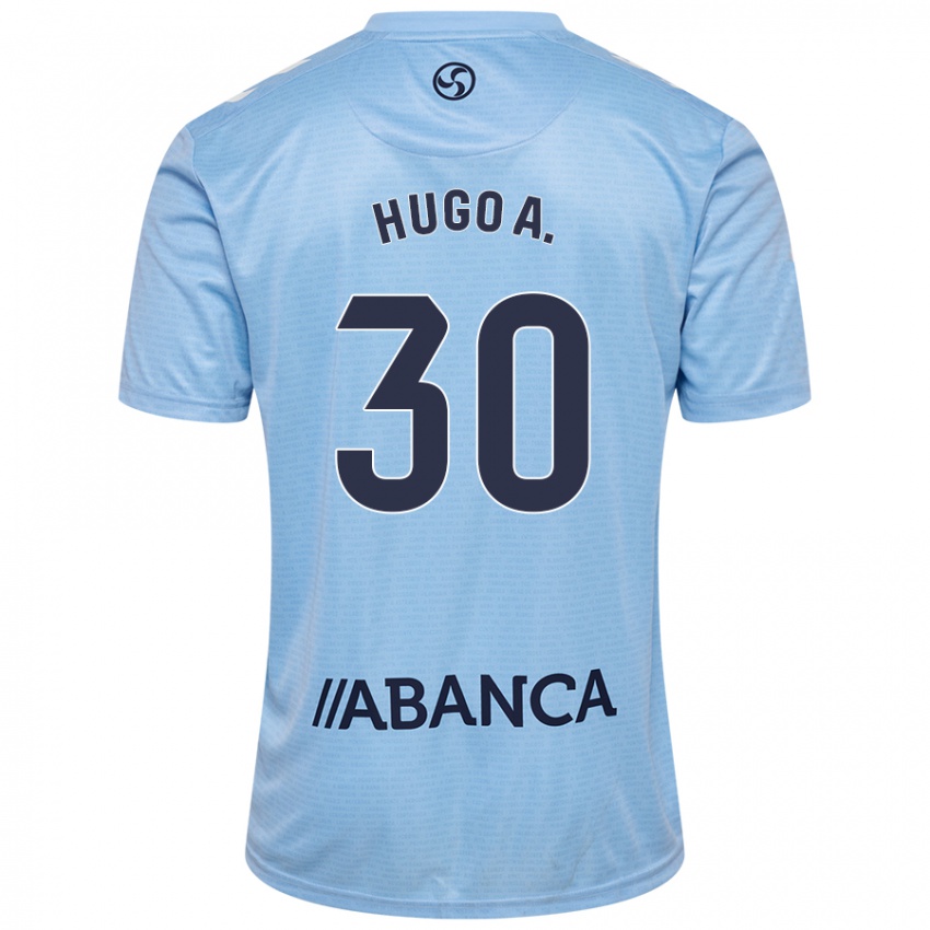 Niño Camiseta Hugo Álvarez #30 Azul Cielo 1ª Equipación 2024/25 La Camisa Chile