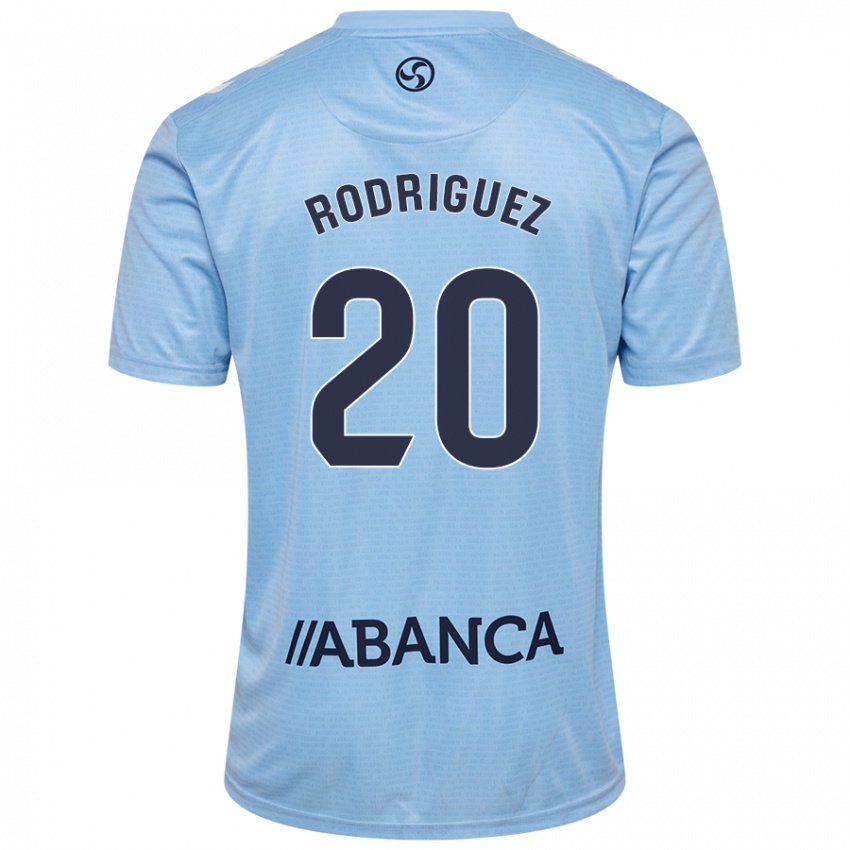 Niño Camiseta Javi Rodríguez #20 Azul Cielo 1ª Equipación 2024/25 La Camisa Chile