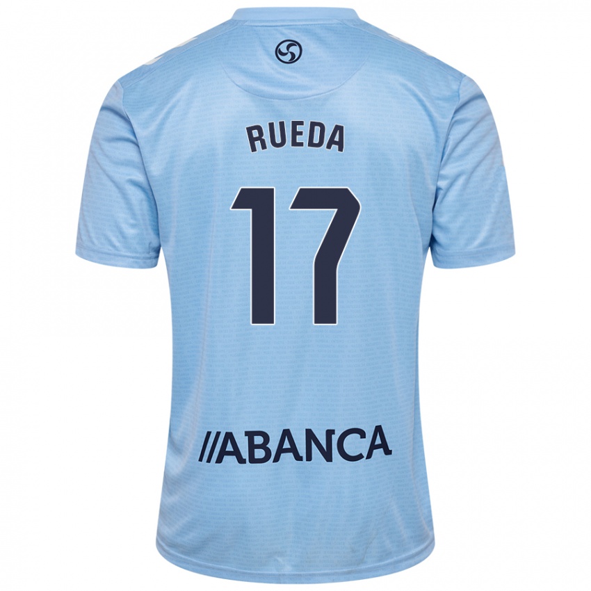 Niño Camiseta Javi Rueda #17 Azul Cielo 1ª Equipación 2024/25 La Camisa Chile