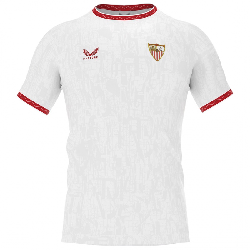 Niño Camiseta Valentin Barco #19 Blanco Rojo 1ª Equipación 2024/25 La Camisa Chile