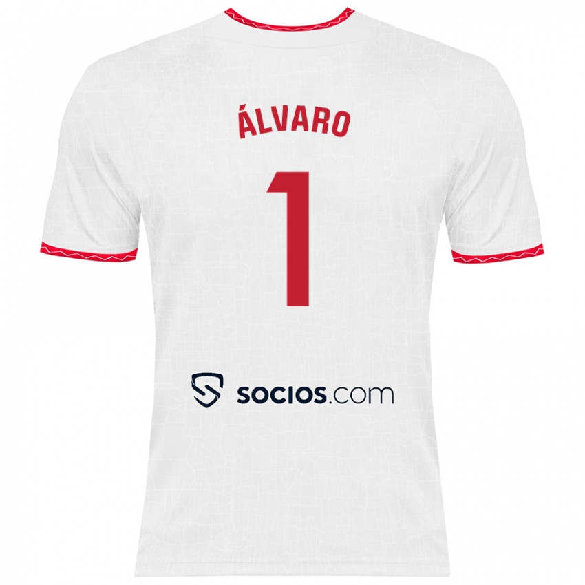 Niño Camiseta Álvaro Fernández #1 Blanco Rojo 1ª Equipación 2024/25 La Camisa Chile