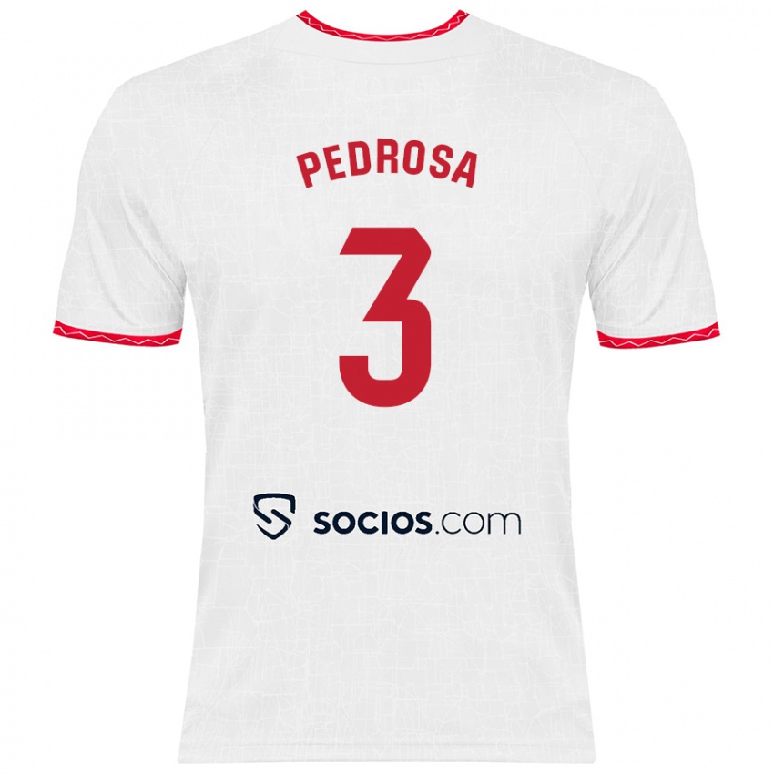 Niño Camiseta Adrià Pedrosa #3 Blanco Rojo 1ª Equipación 2024/25 La Camisa Chile