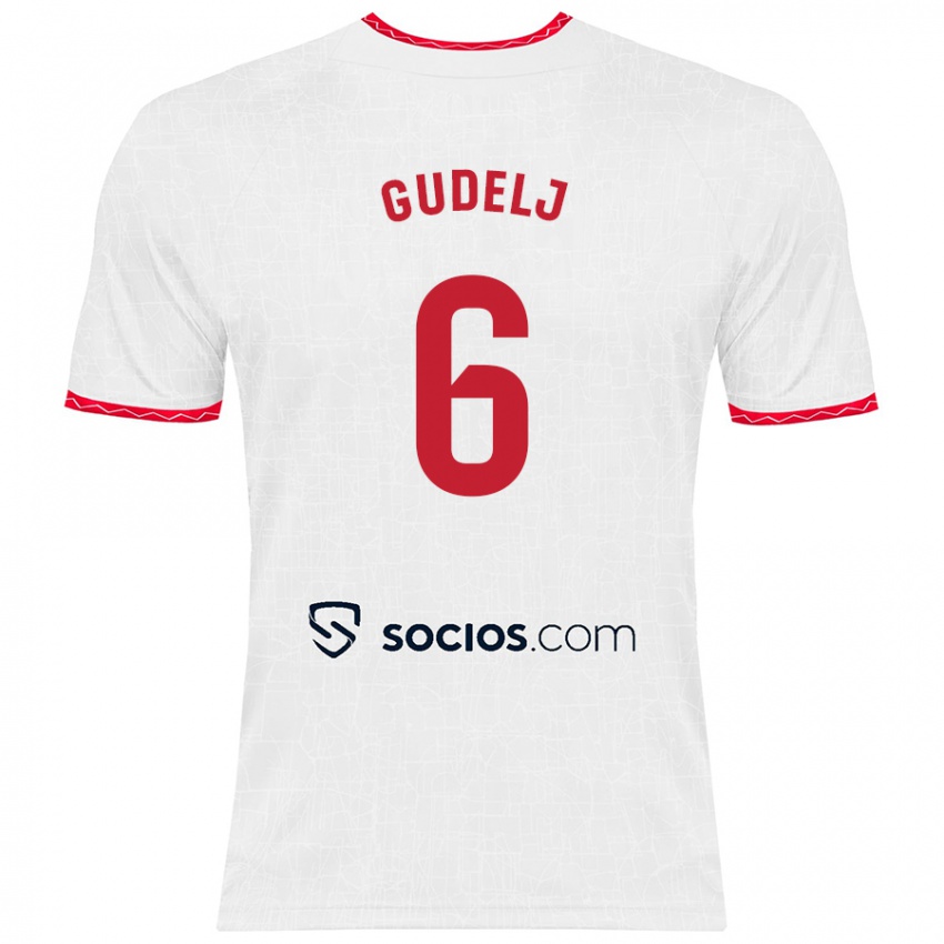 Niño Camiseta Nemanja Gudelj #6 Blanco Rojo 1ª Equipación 2024/25 La Camisa Chile