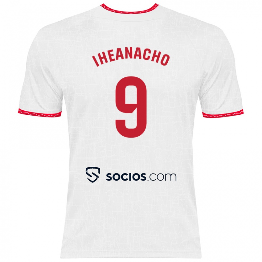 Niño Camiseta Kelechi Iheanacho #9 Blanco Rojo 1ª Equipación 2024/25 La Camisa Chile