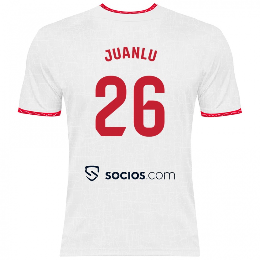 Niño Camiseta Juanlu Sánchez #26 Blanco Rojo 1ª Equipación 2024/25 La Camisa Chile