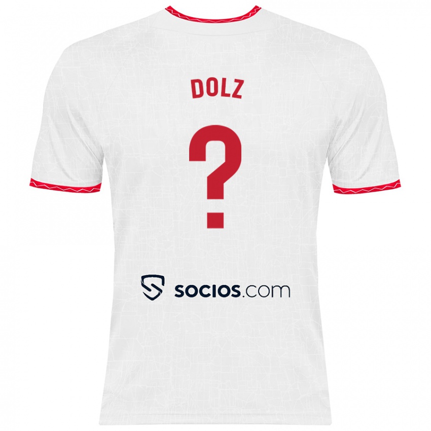 Niño Camiseta Marc Dolz #0 Blanco Rojo 1ª Equipación 2024/25 La Camisa Chile