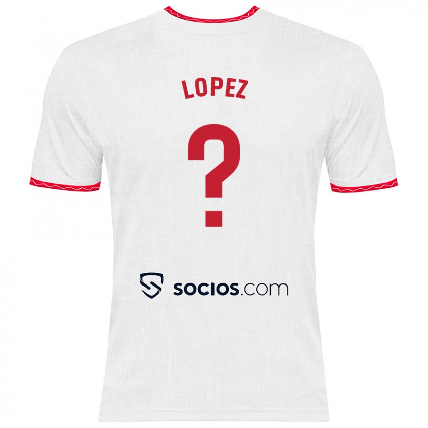 Niño Camiseta David López #0 Blanco Rojo 1ª Equipación 2024/25 La Camisa Chile