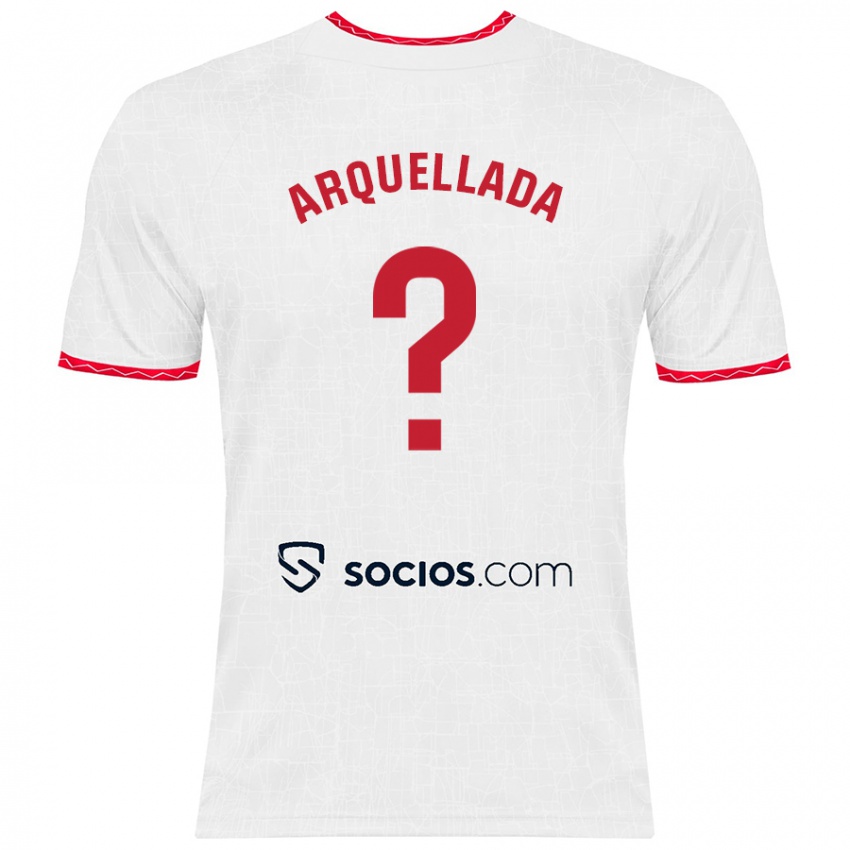 Niño Camiseta Álvaro Arquellada #0 Blanco Rojo 1ª Equipación 2024/25 La Camisa Chile