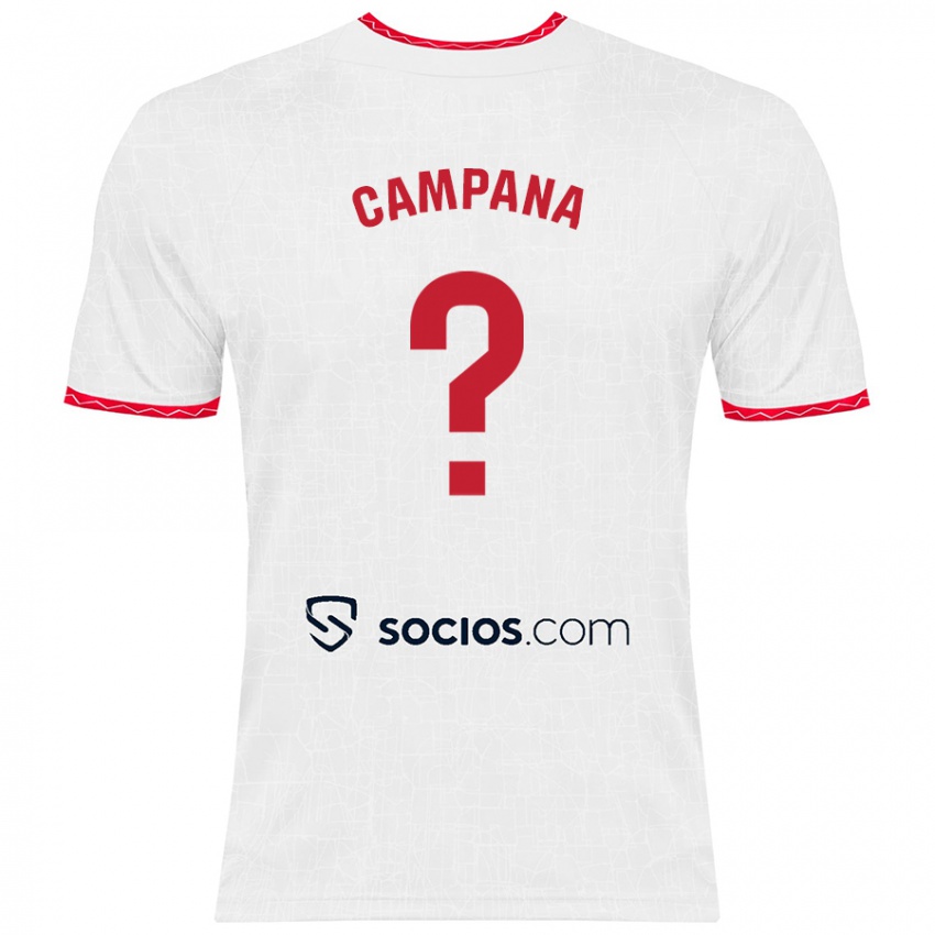 Niño Camiseta Massimo Campana #0 Blanco Rojo 1ª Equipación 2024/25 La Camisa Chile