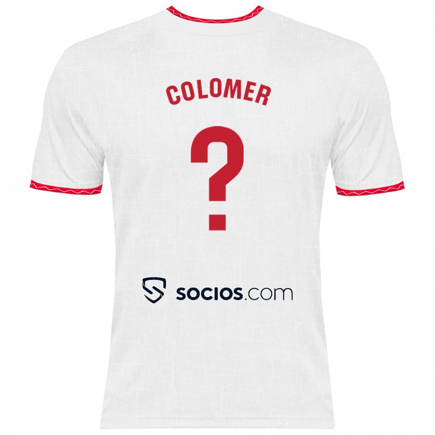 Niño Camiseta Carlos Colomer #0 Blanco Rojo 1ª Equipación 2024/25 La Camisa Chile