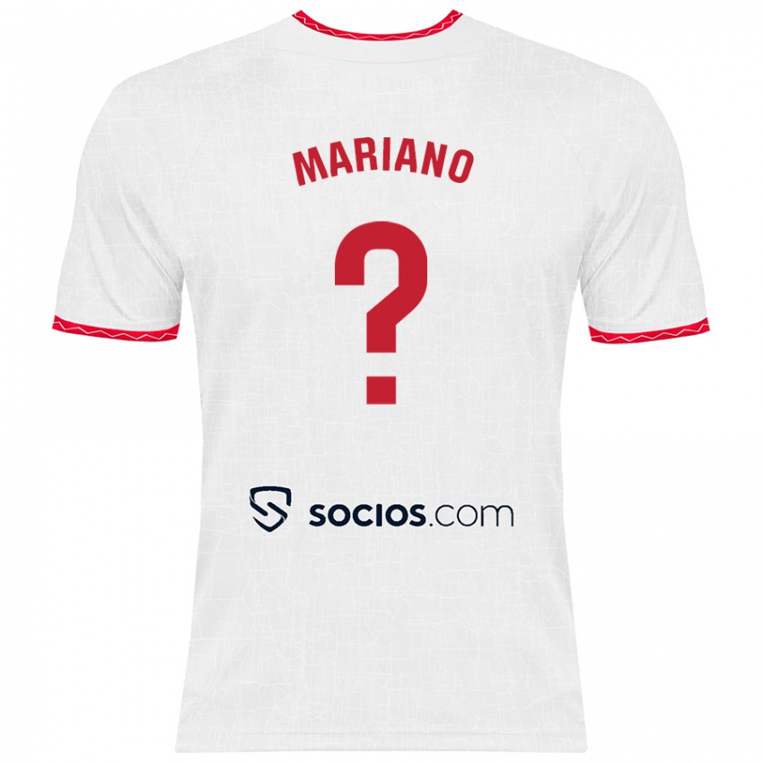 Niño Camiseta Jorge Mariano #0 Blanco Rojo 1ª Equipación 2024/25 La Camisa Chile