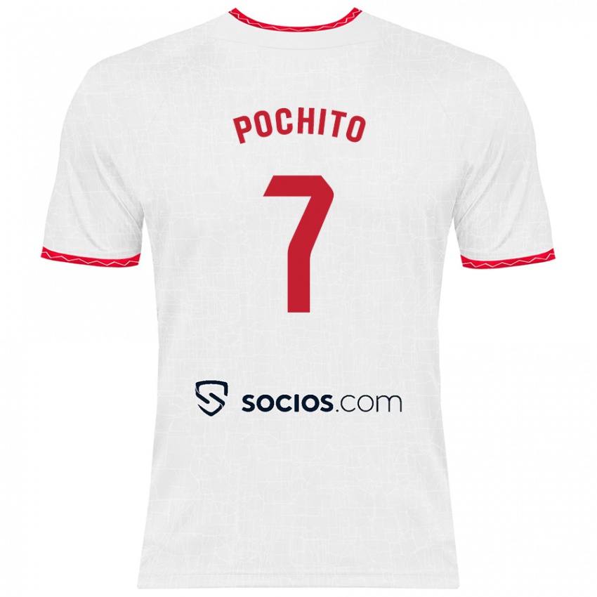 Niño Camiseta Pochito #7 Blanco Rojo 1ª Equipación 2024/25 La Camisa Chile