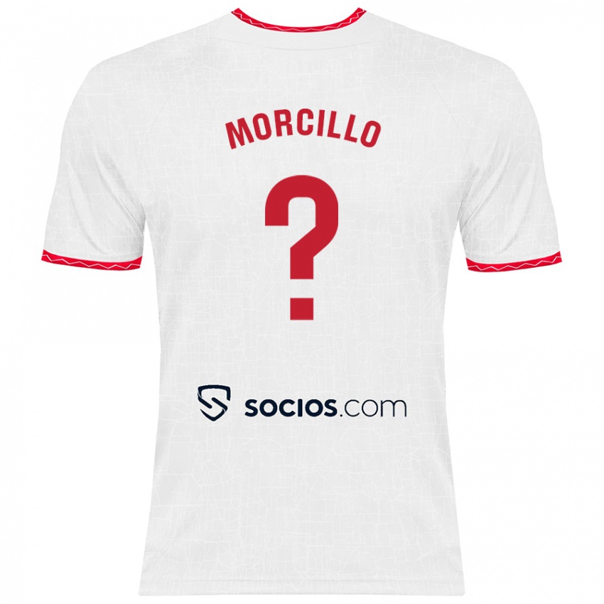 Niño Camiseta Raquel Morcillo #0 Blanco Rojo 1ª Equipación 2024/25 La Camisa Chile