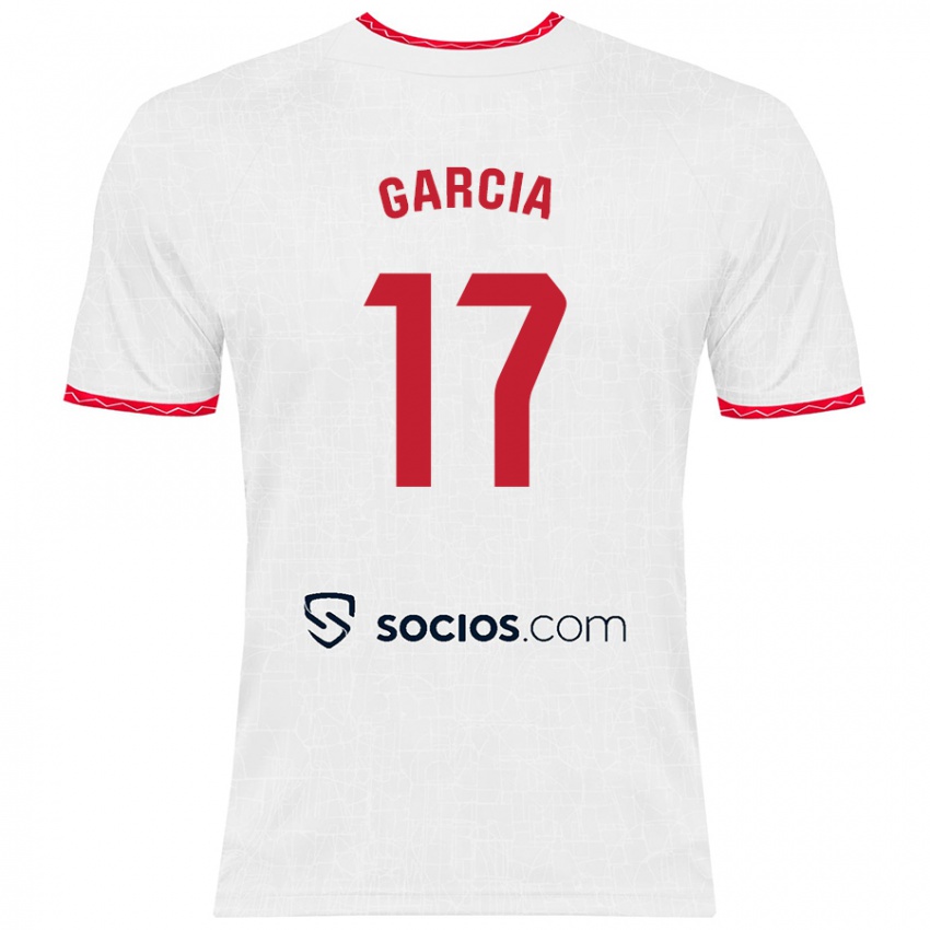 Niño Camiseta Débora García #17 Blanco Rojo 1ª Equipación 2024/25 La Camisa Chile