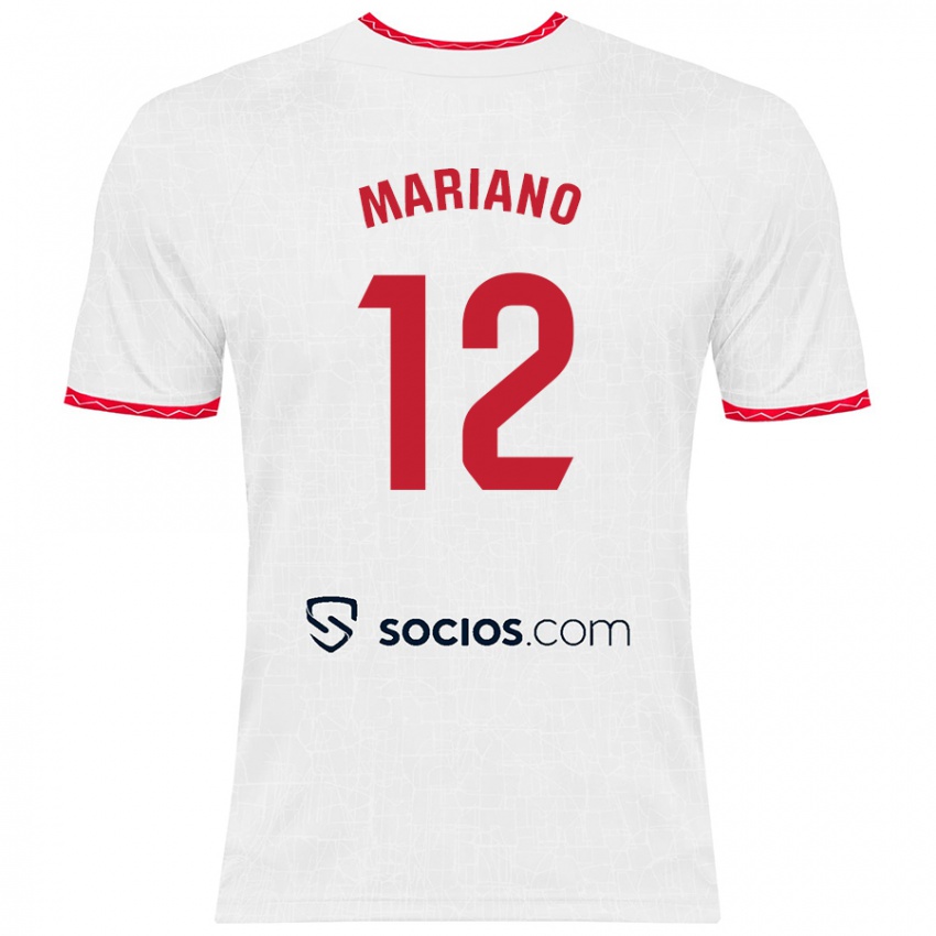 Niño Camiseta Mariano Diaz #12 Blanco Rojo 1ª Equipación 2024/25 La Camisa Chile