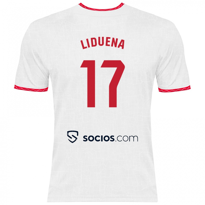 Niño Camiseta Daniel Lidueña #17 Blanco Rojo 1ª Equipación 2024/25 La Camisa Chile