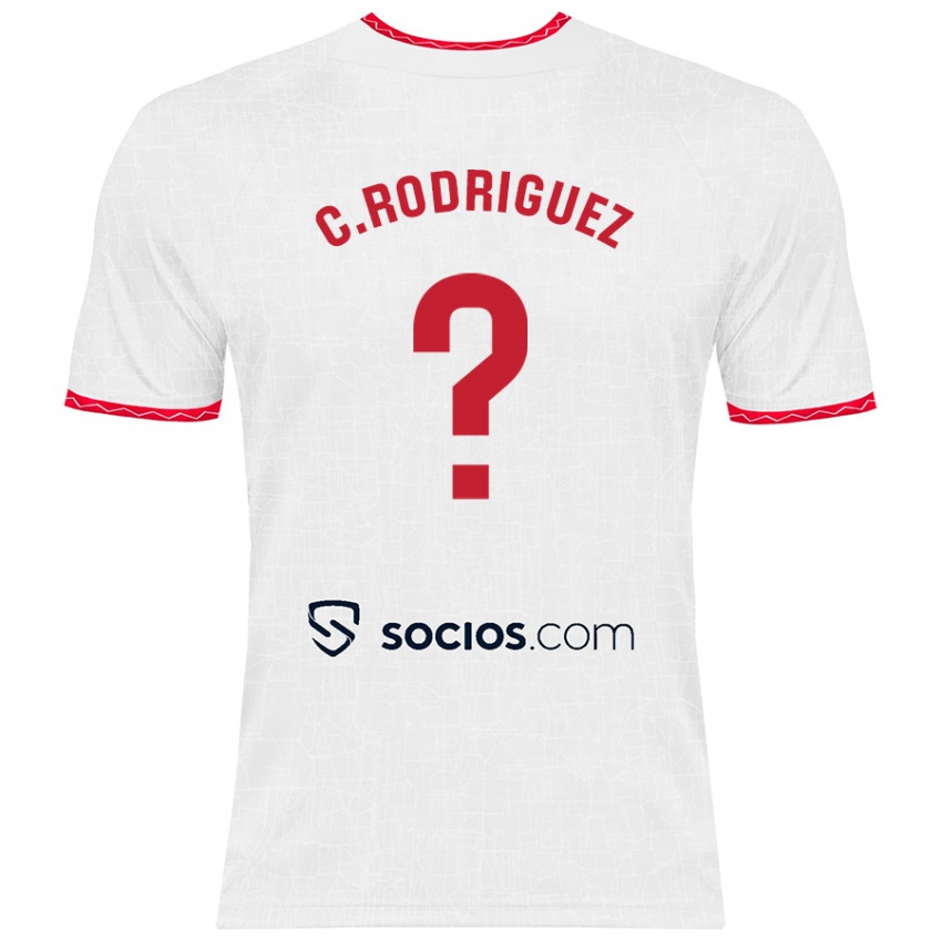 Niño Camiseta Carlos Rodríguez #0 Blanco Rojo 1ª Equipación 2024/25 La Camisa Chile