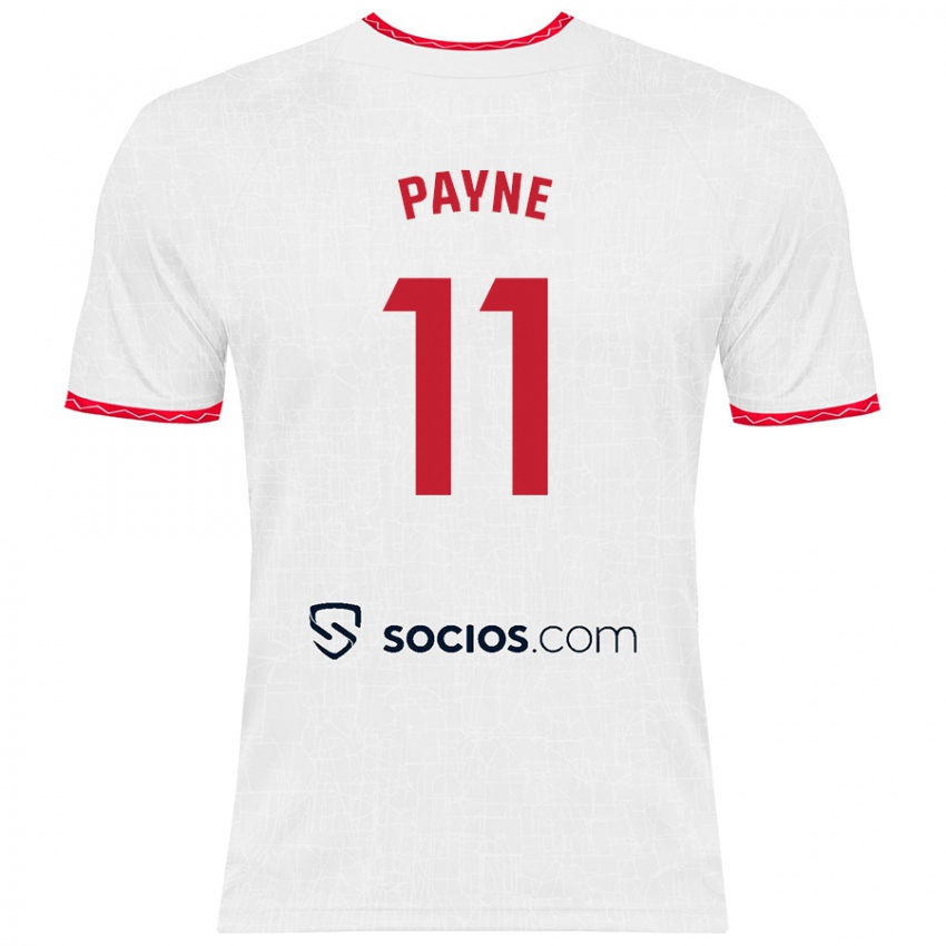 Niño Camiseta Antionette Oyedupe Toni Payne #11 Blanco Rojo 1ª Equipación 2024/25 La Camisa Chile