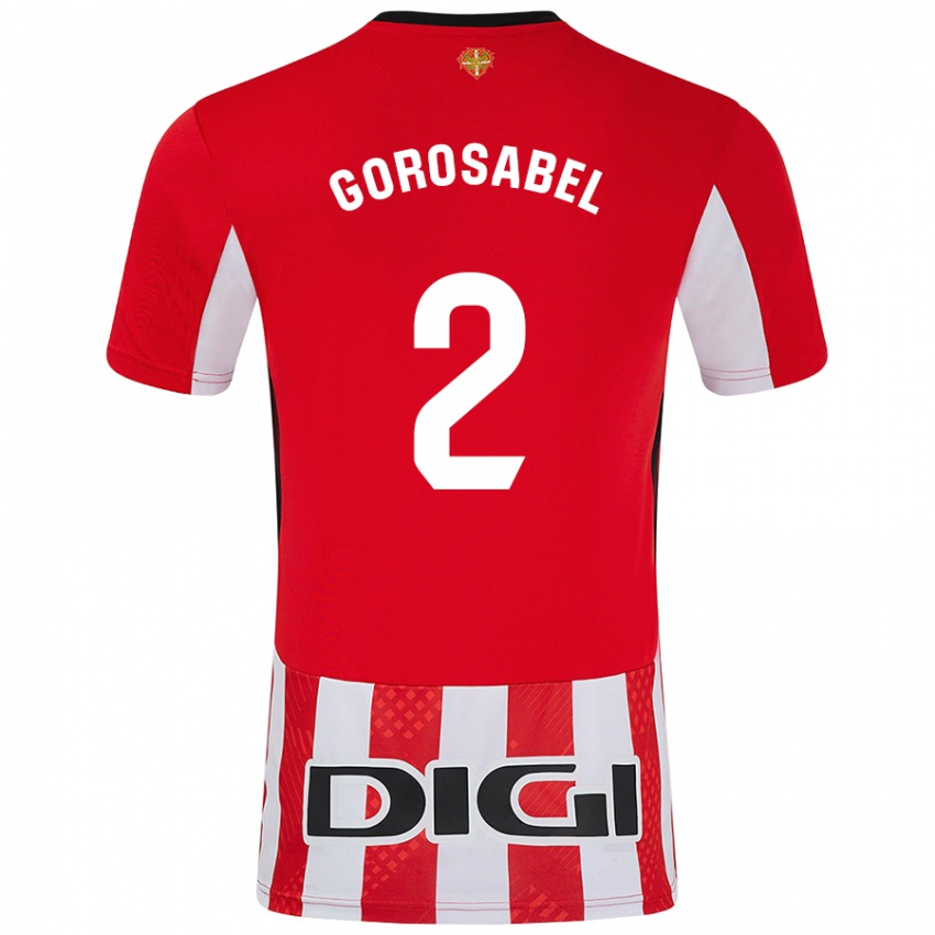 Niño Camiseta Andoni Gorosabel #2 Rojo Blanco 1ª Equipación 2024/25 La Camisa Chile