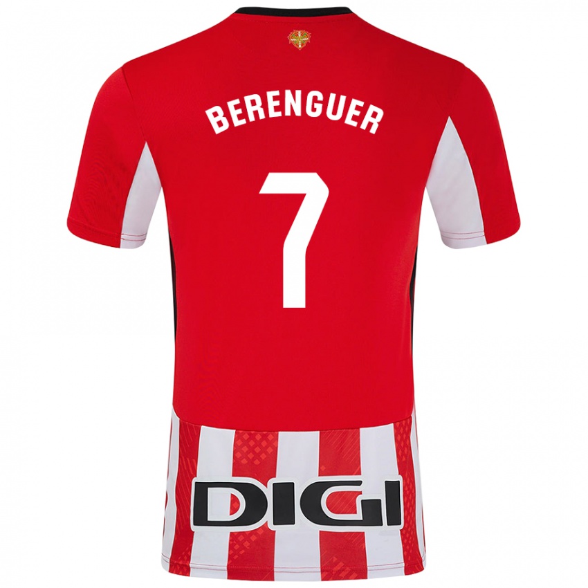 Niño Camiseta Álex Berenguer #7 Rojo Blanco 1ª Equipación 2024/25 La Camisa Chile