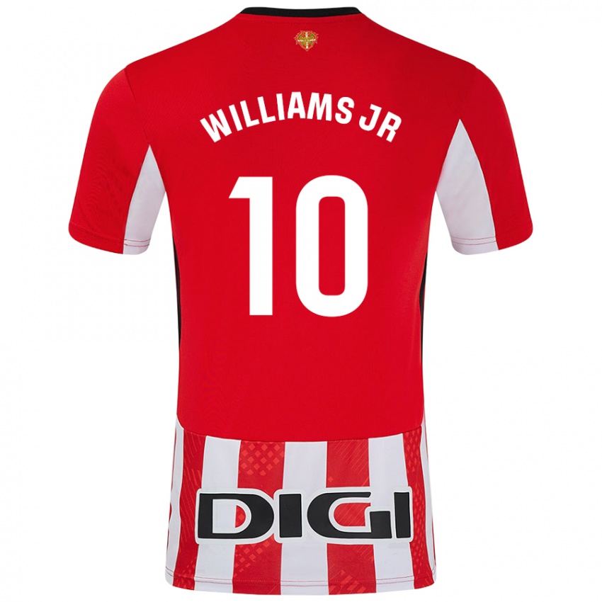 Niño Camiseta Nico Williams #10 Rojo Blanco 1ª Equipación 2024/25 La Camisa Chile