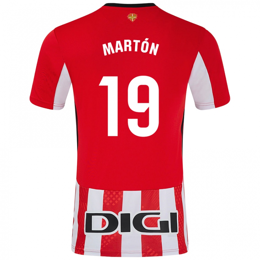 Niño Camiseta Javier Martón #19 Rojo Blanco 1ª Equipación 2024/25 La Camisa Chile