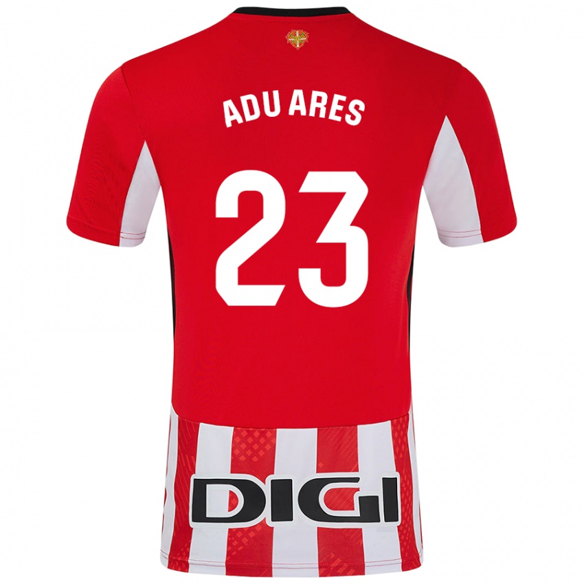 Niño Camiseta Adu Ares #23 Rojo Blanco 1ª Equipación 2024/25 La Camisa Chile