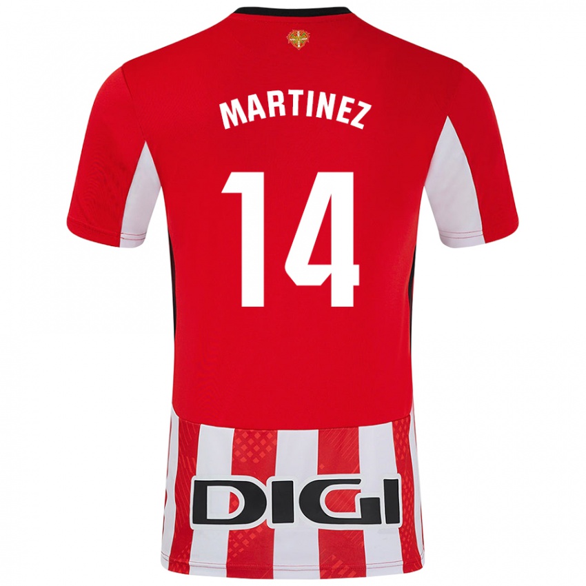 Niño Camiseta Pablo Martínez #14 Rojo Blanco 1ª Equipación 2024/25 La Camisa Chile