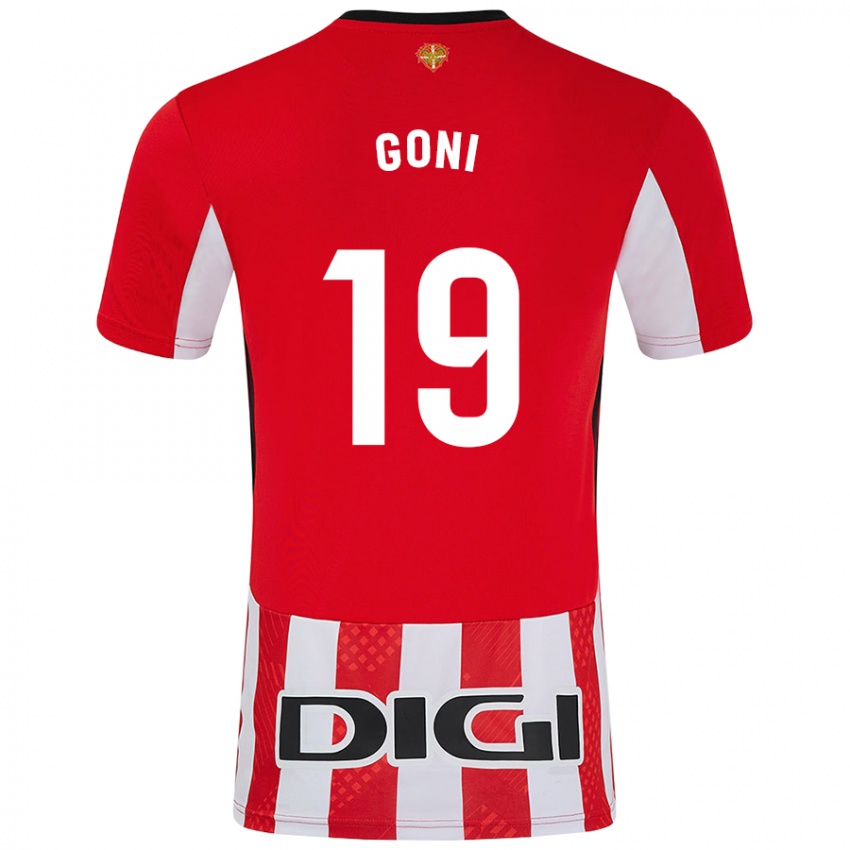 Niño Camiseta Marcos Goñi #19 Rojo Blanco 1ª Equipación 2024/25 La Camisa Chile