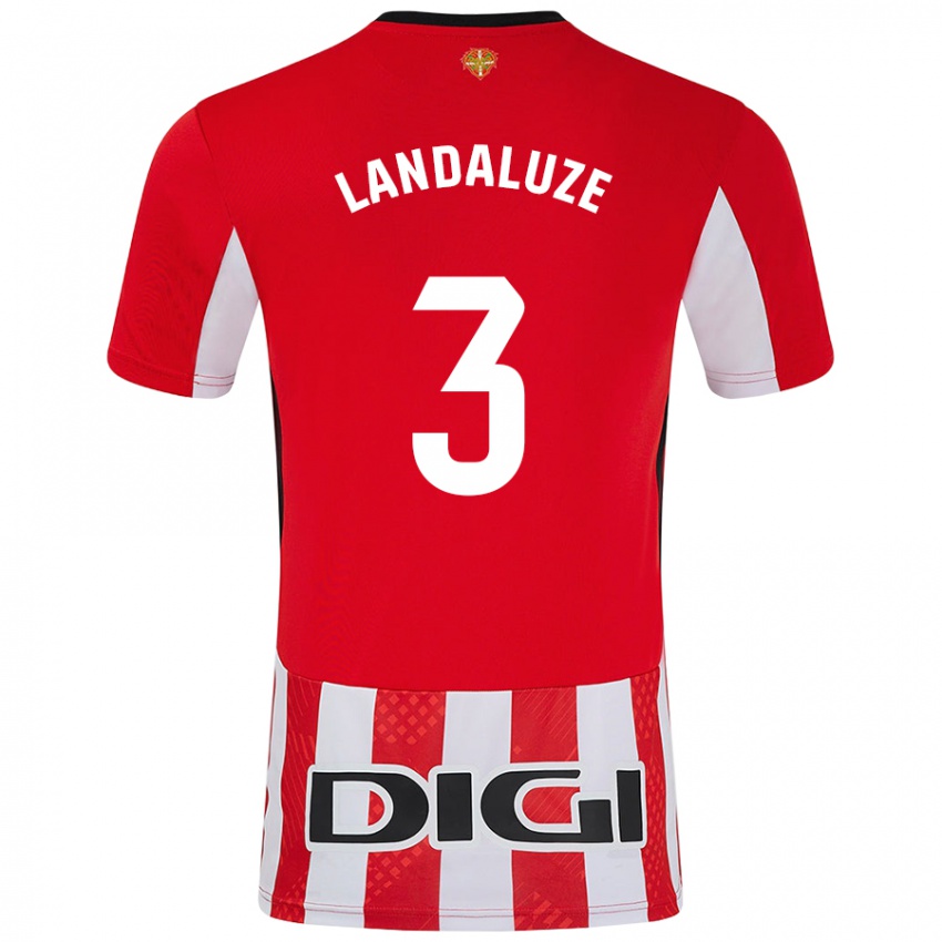 Niño Camiseta Naia Landaluze Marquínez #3 Rojo Blanco 1ª Equipación 2024/25 La Camisa Chile